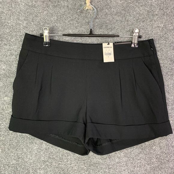 NEW Express Women’s Black Dress Shorts Pleated Size 0 - Picture 1 of 11